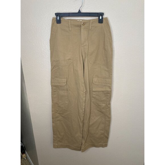 Universal Thread Womens Khaki Cargo Pants Size 2 Cotton Blend button zipper - Picture 1 of 7